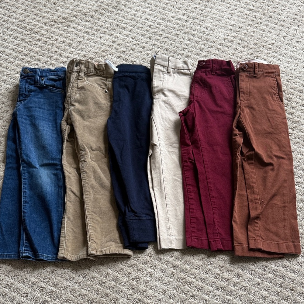 Crewcuts Kids Pants Set - Blue, Khaki, Navy, Cream, Burgundy, Brown